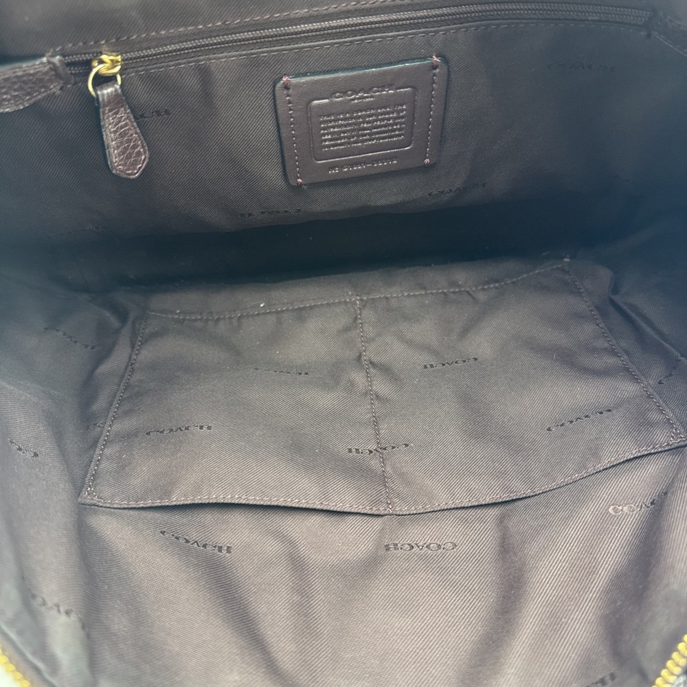 Coach Taylor Pebbled Leather Tote Bag Purse Brown-See‎ Photos 10Hx11W - Picture 14 of 14